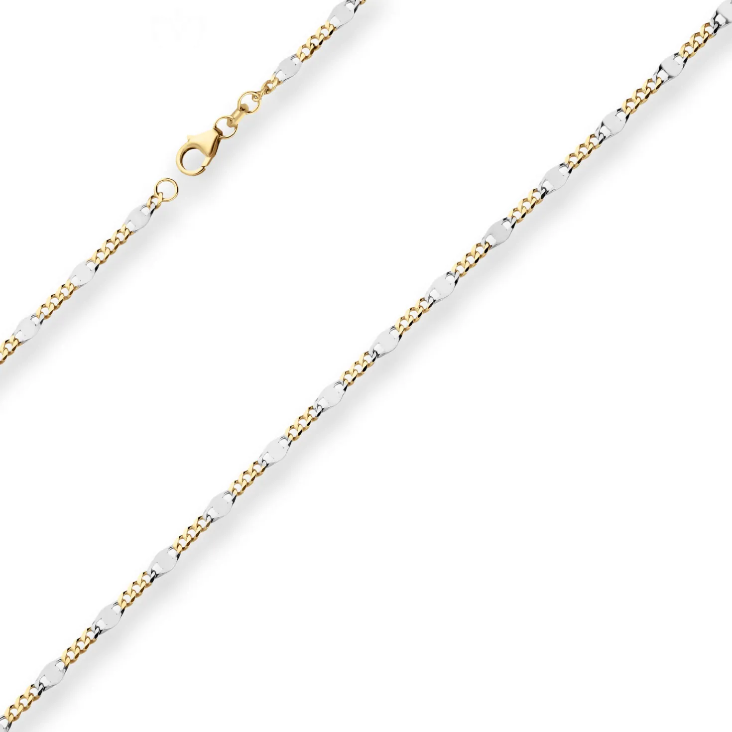3,1mm Panzerstegkette Collier Halskette aus 585 Gold Gelbgold 50cm