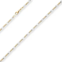 3,1mm Panzerstegkette Collier Halskette aus 333 Gold Gelbgold 45cm
