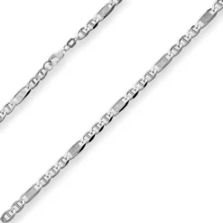 5,2mm Panzerstegkette Kette Collier Halskette aus 925 Silber rhodiniert 50cm