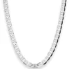 6,5mm Panzerstegkette Silberkette Collier Halskette aus 925 Silber 55cm