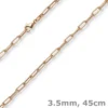 3,5mm Paper Clip Anker weit Kette Collier Halskette aus 585 Gold Rotgold 45cm