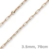 3,5mm Paper Clip Anker weit Kette Collier Halskette aus 585 Gold Rotgold 70cm