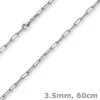 3,5mm Paper Clip Anker weit Kette Collier Halskette aus 585 Gold Weißgold 60cm
