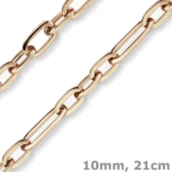 10mm Paper-Clip Armband Armkette Armschmuck aus 585 Gold Rotgold glänzend 21cm