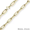 8mm Paper Clip Armband Armschmuck Armkette 585 Gold Gelbgold 21cm