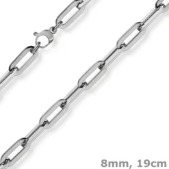 8mm Paper Clip Armband Armschmuck Armkette 750 Gold Weißgold 19cm