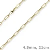 4,5mm Paper Clip Armband aus 585 Gold Gelbgold 21cm Armkette Armschmuck