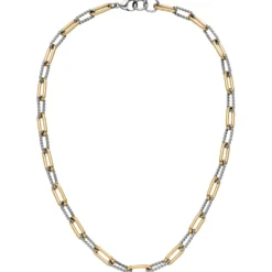 6,3mm Paper-Clip Kette Collier Halskette aus Edelstahl goldfarben 46-47cm