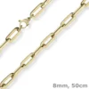 8mm Paper Clip Kette Halskette Collier aus 585 Gold Gelbgold 50cm
