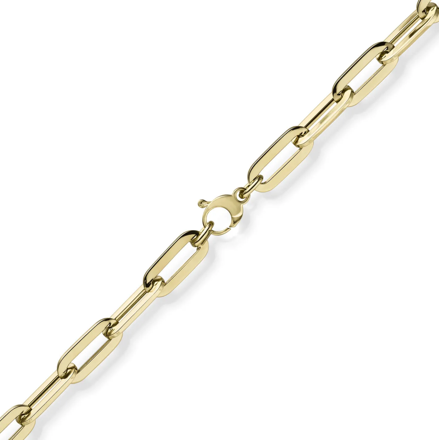 8mm Paper Clip Kette Halskette Collier aus 585 Gold Gelbgold 50cm