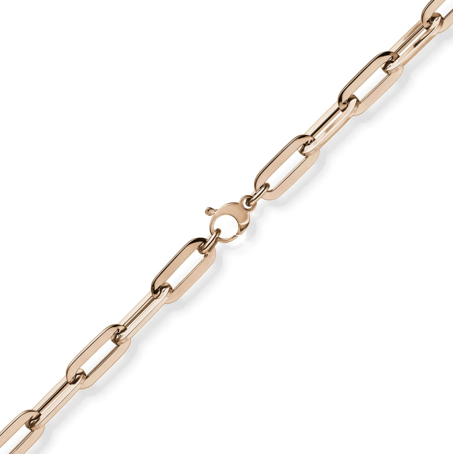 8mm Paper Clip Kette Halskette Collier aus 585 Gold Rotgold 45cm