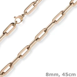 8mm Paper Clip Kette Halskette Collier aus 585 Gold Rotgold 45cm