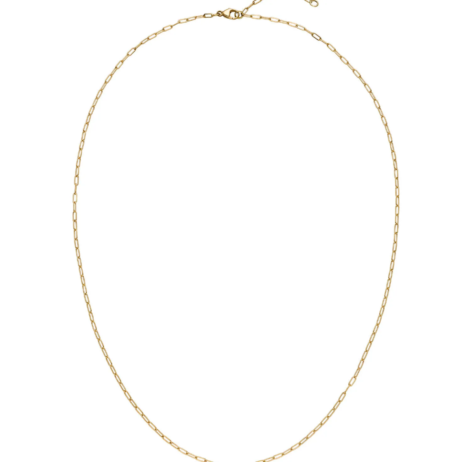 1,5mm Paper-Clip Kette Halskette Collier aus 750 Gold Gelbgold 42-45cm