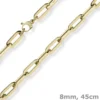 8mm Paper Clip Kette Halskette Collier aus 750 Gold Gelbgold 45cm