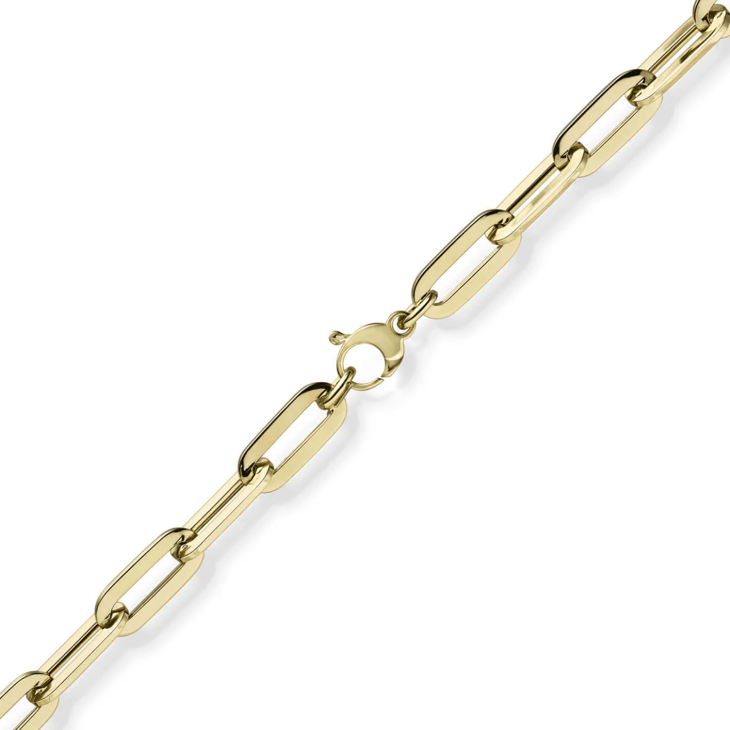 8mm Paper Clip Kette Halskette Collier aus 750 Gold Gelbgold 50cm