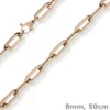 8mm Paper Clip Kette Halskette Collier aus 750 Gold Rotgold 50cm