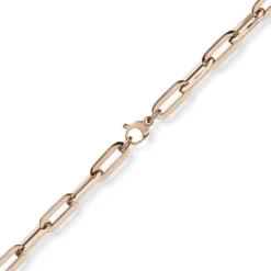 8mm Paper Clip Kette Halskette Collier aus 750 Gold Rotgold 50cm