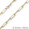 6,5mm Paper Clip Kette Halskette Collier aus 585 Gold Gelbgold 45cm