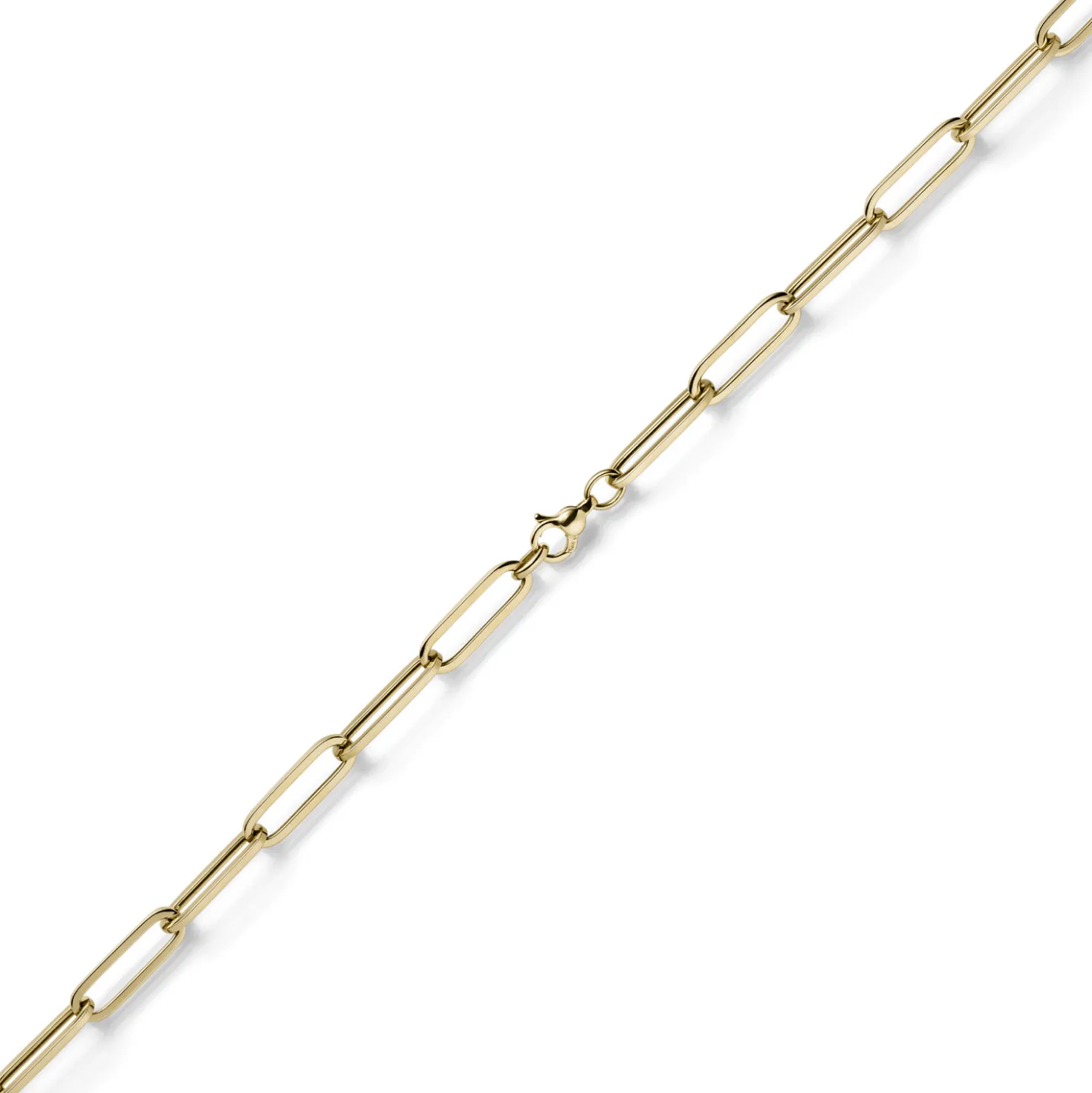 6,5mm Paper Clip Kette Halskette Collier aus 585 Gold Gelbgold 45cm