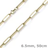 6,5mm Paper Clip Kette Kette Halskette Collier aus 585 Gold Gelbgold 50cm
