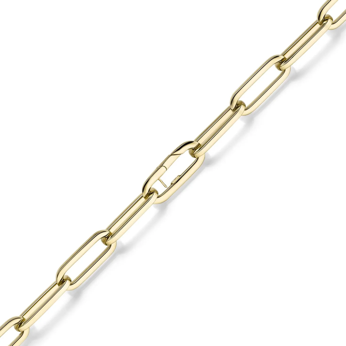 12mm Paper Clip Weit-Anker Armband Armkette aus 585 Gold Gelbgold 22cm