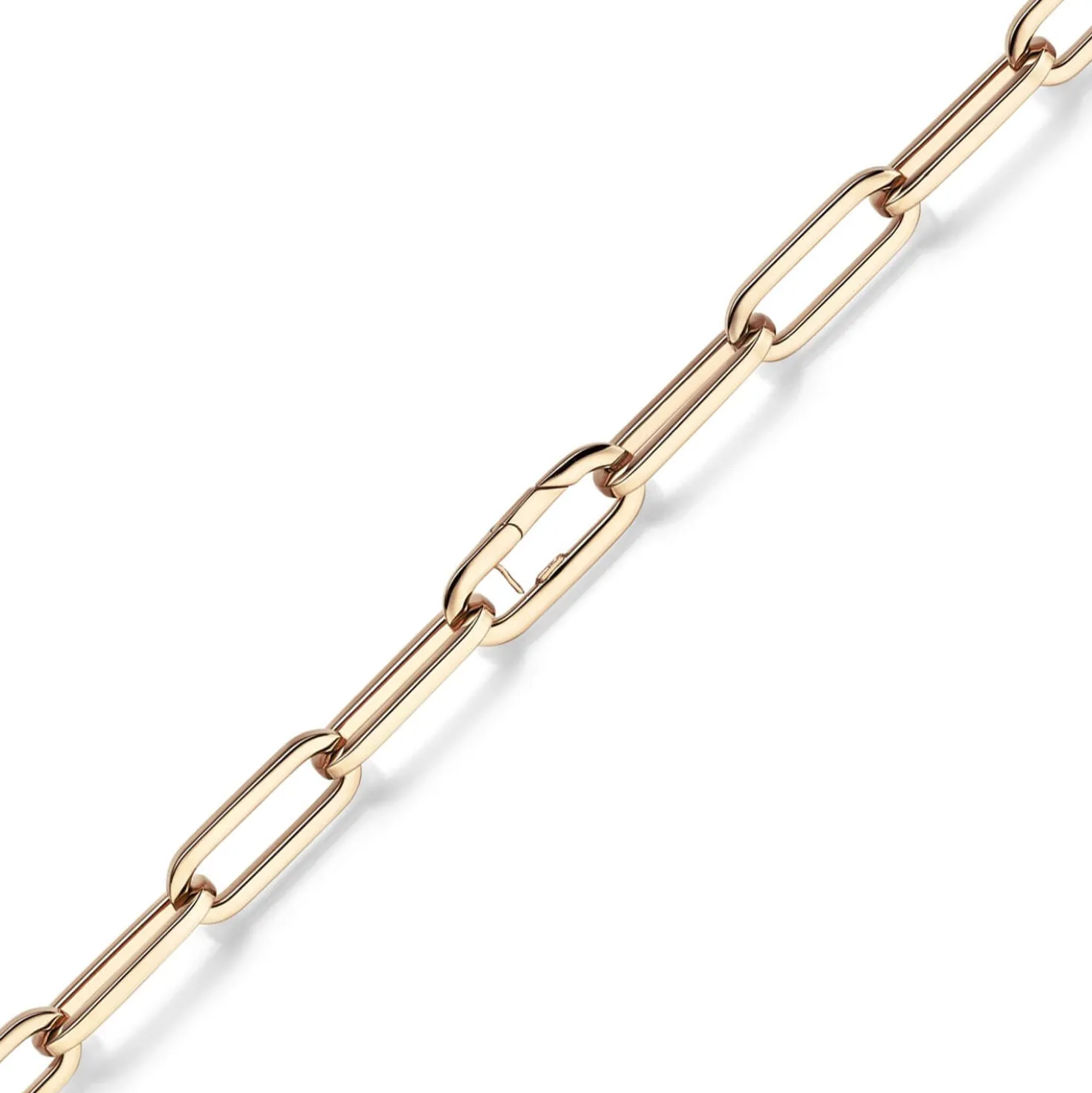 12mm Paper Clip Weit-Anker Armband Armkette aus 585 Gold Rotgold 22cm
