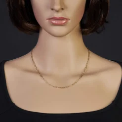 2,5mm Paper Clip Weit-Ankerkette Kette Collier 585 Gelbgold strukturiert 45cm