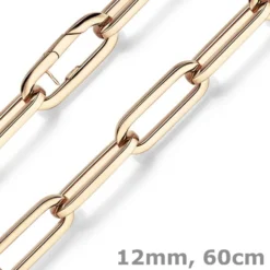 12mm Paper Clip Weit-Anker Kette Collier Halskette aus 585 Gold Rotgold 60cm