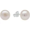 8,5-9,0 mm Perlen Ohrstecker 925 Silber rose Süßwasser-Zuchtperlen