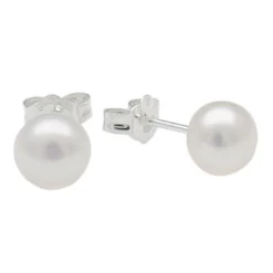 8,5-9,0 mm Perlen Ohrstecker 925 Silber weiß Süßwasser-Zuchtperlen