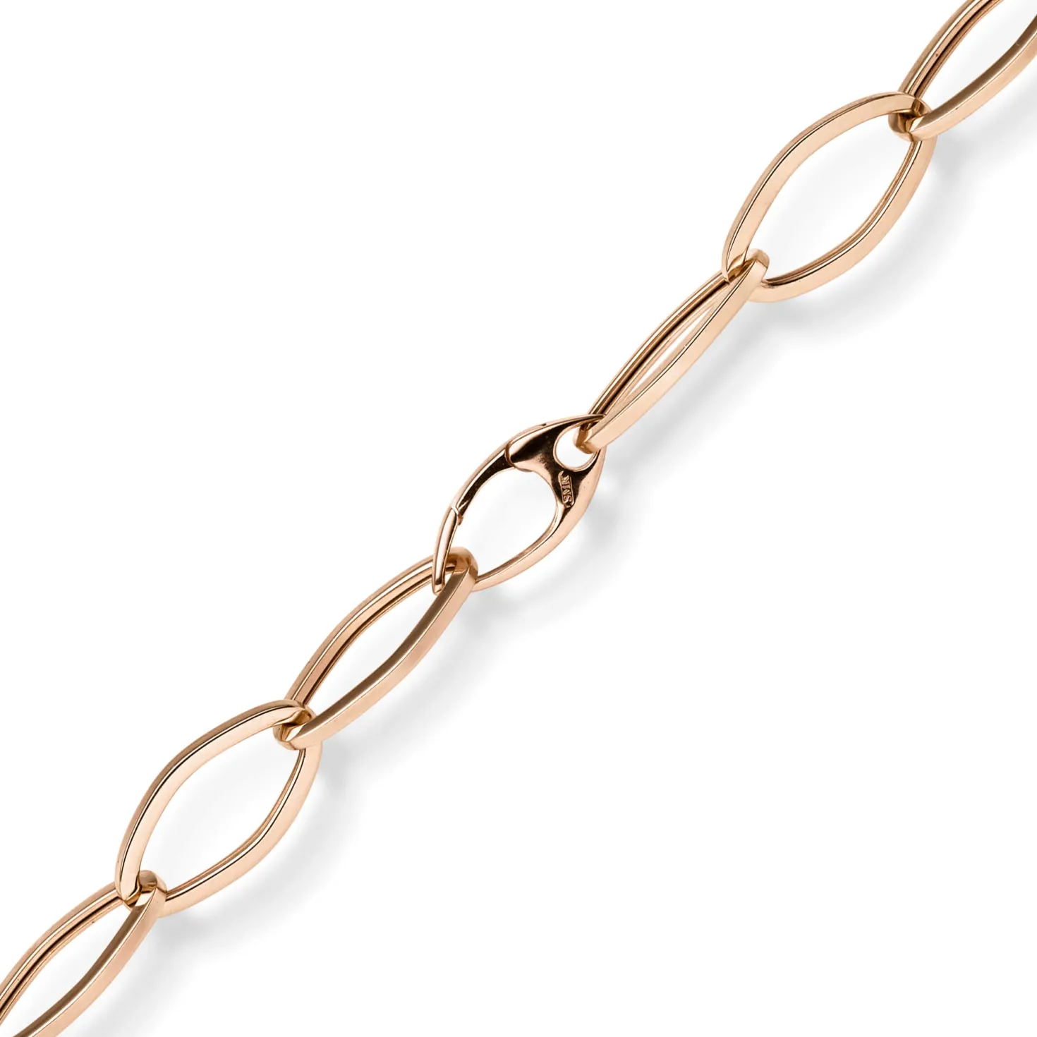 12mm Phantasie Armband Armkette aus 585 Gold Rotgold glänzend 20cm
