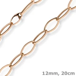12mm Phantasie Armband Armkette aus 585 Gold Rotgold glänzend 20cm