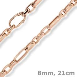 8mm Phantasie-Armband Armkette Armschmuck aus 585 Gold Rotgold 21cm