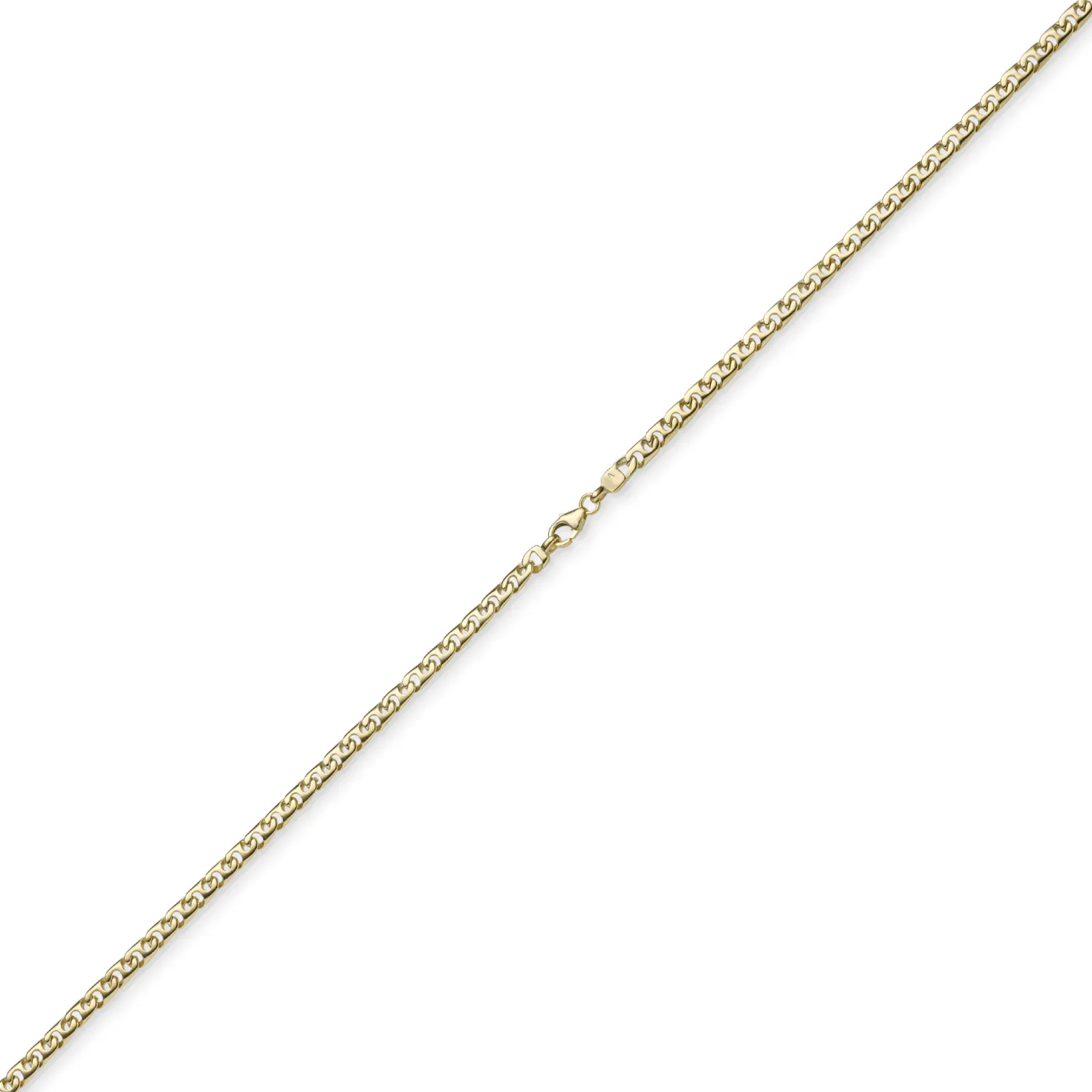 4mm Phantasiearmband Armkette Armschmuck, 585 Gold Gelbgold, glänzend, 21cm