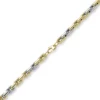 6,5mm Phantasie Armband Armkette Armschmuck aus 585 Gold gelb/weiß bicolor 19cm