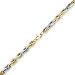 6,5mm Phantasie Armband Armkette Armschmuck aus 585 Gold gelb/weiß bicolor 19cm