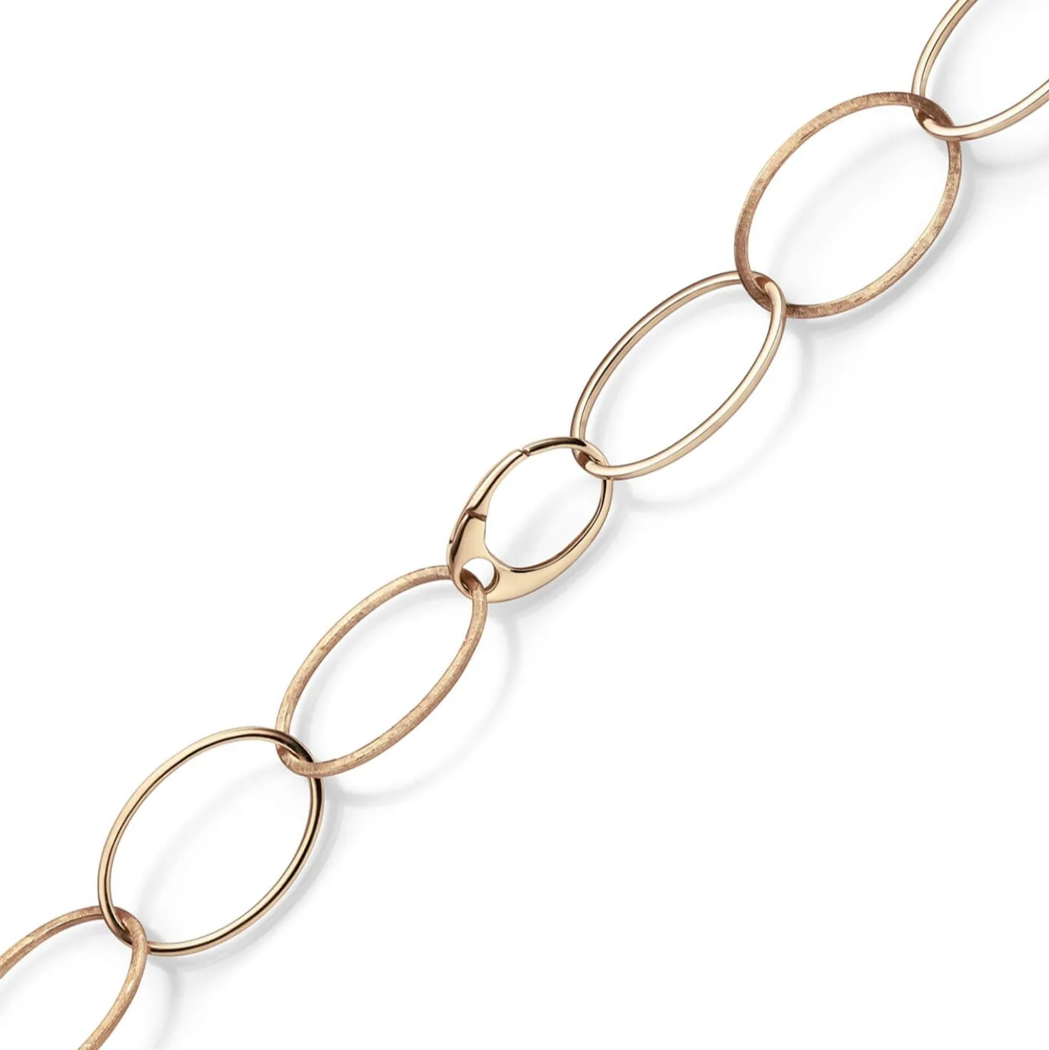 24mm Phantasie Armband Armkette aus 585 Gold Rotgold matt glänzend 20cm