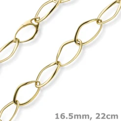 16,5mm Phantasie-Armband Armkette aus 585 Gold Gelbgold 22cm