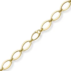 12,5mm Phantasie-Armband ovale Kettenglieder Armkette 585 Gold Gelbgold 19cm