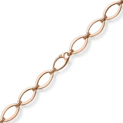12,5mm Phantasie-Armband ovale Kettenglieder Armkette 585 Gold Rotgold 21cm
