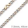 7,5mm Phantasie Halskette Collier aus 585 Gold Weißgold Rotgold bicolor 45cm