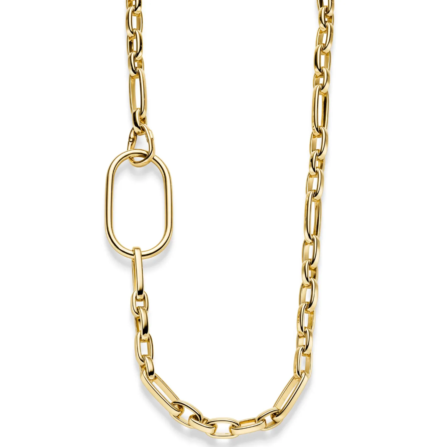 8mm Phantasie Halskette Collier mit Dekoelement 28x49mm 585 Gold Gelbgold 55cm