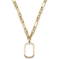 11mm Phantasie Halskette Collier mit Dekoelement 33x51mm 585 Gold Gelbgold 55cm