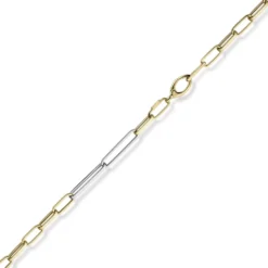 5mm Phantasie Kette Collier aus 585 Gold Gelbgold Weißgold vierkant 50cm