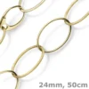 24mm Phantasie Kette Collier aus 585 Gold Gelbgold matt glänzend 50cm