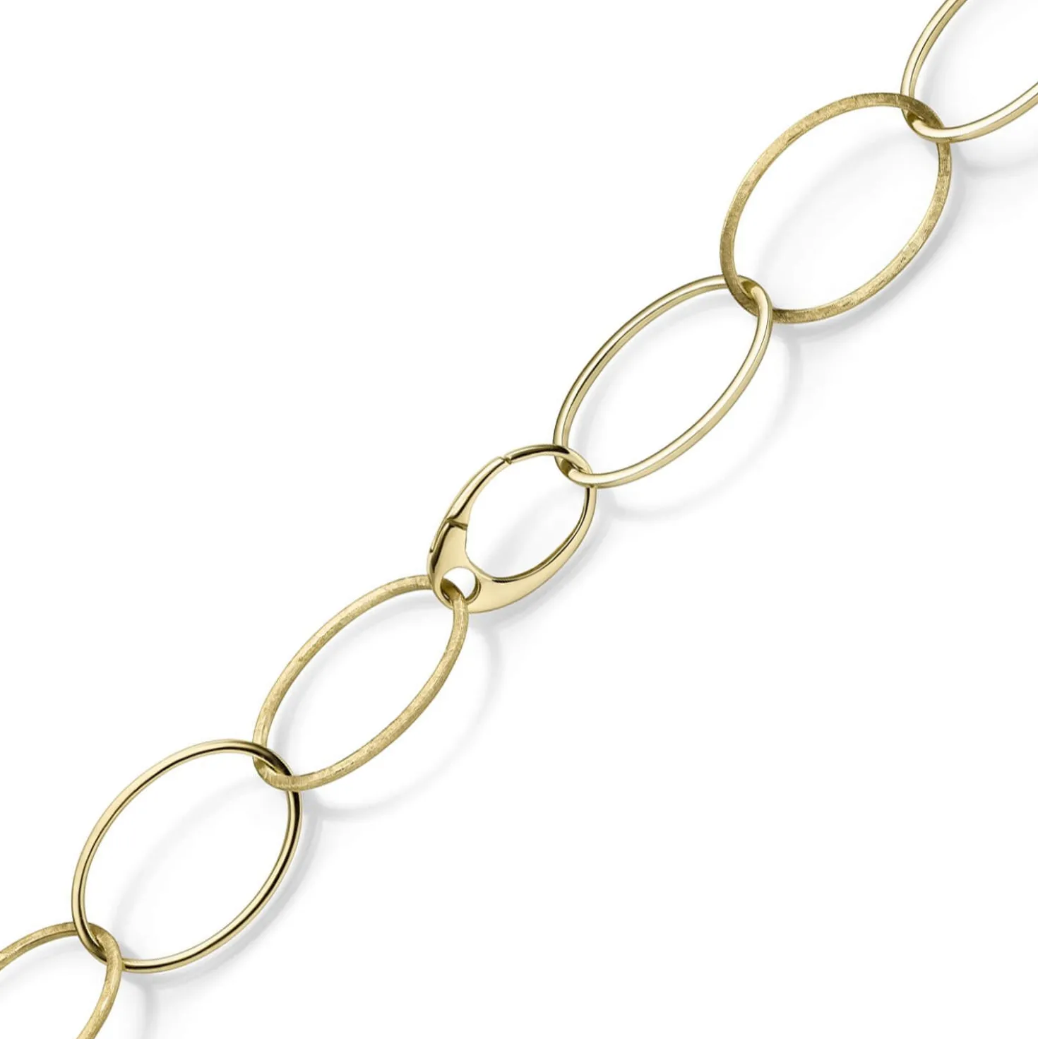 24mm Phantasie Kette Collier aus 585 Gold Gelbgold matt glänzend 50cm