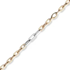 6mm Phantasie Kette Collier aus 585 Gold Weißgold Rotgold oval flach 50cm
