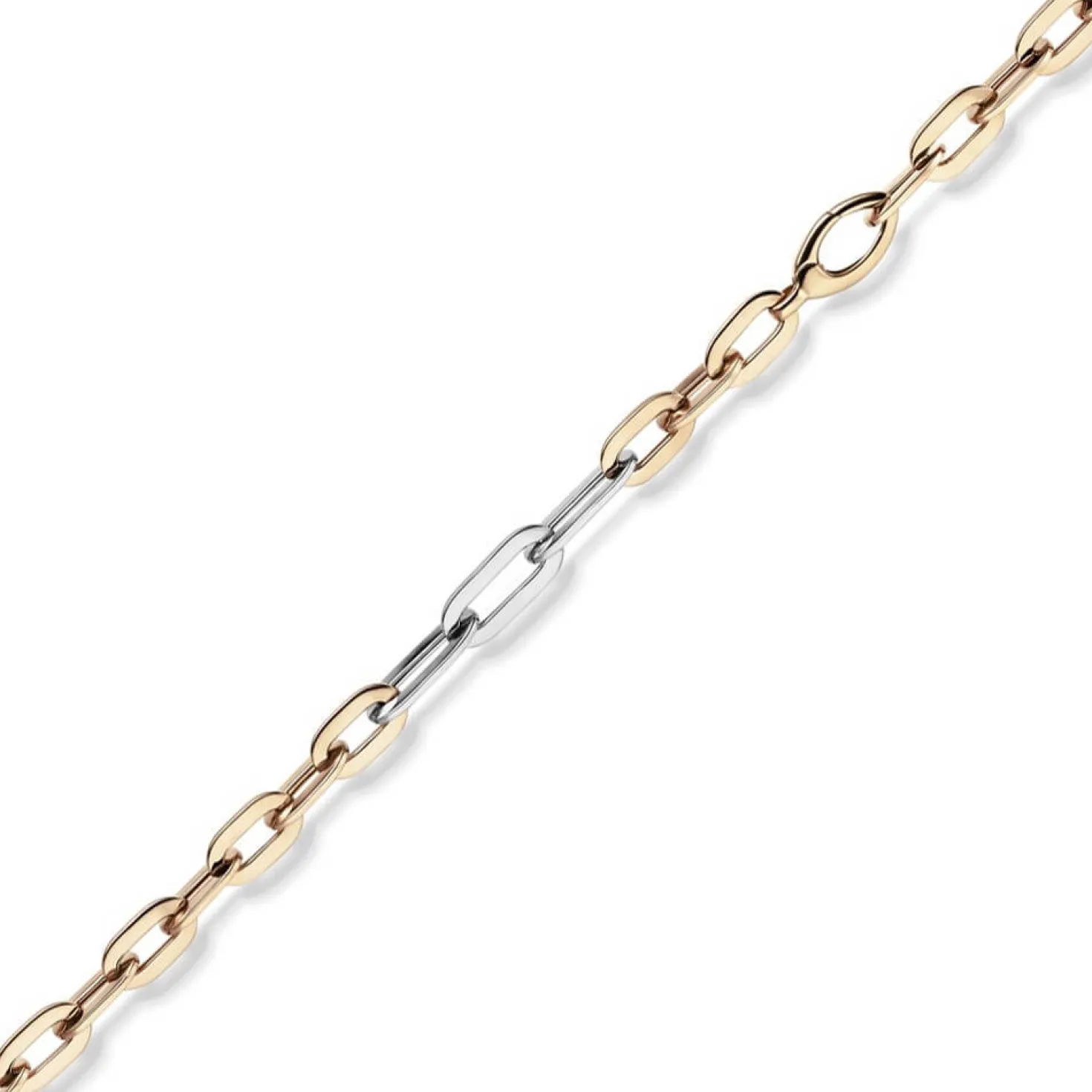 6mm Phantasie Kette Collier aus 585 Gold Weißgold Rotgold oval flach 50cm