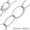 24mm Phantasie Kette Collier aus 585 Gold Weißgold matt glänzend 60cm
