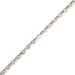 6,5mm Phantasiekette Collier Halskette 585 Gold Weißgold & Rotgold bicolor 50cm